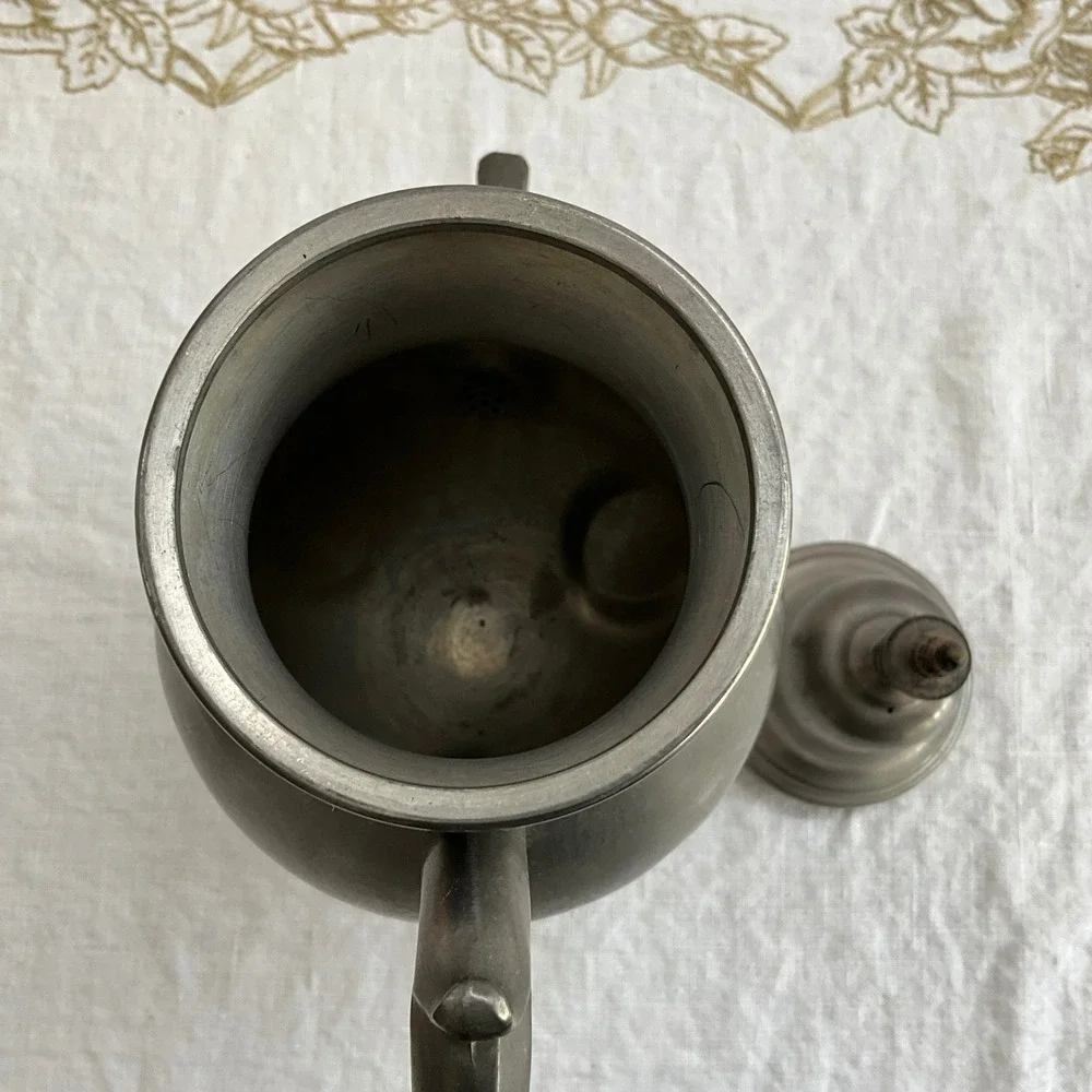 Vintage CK Kurz Tiel Handgemaakt Real Pewter Coffee Tea Urn Samovar 15